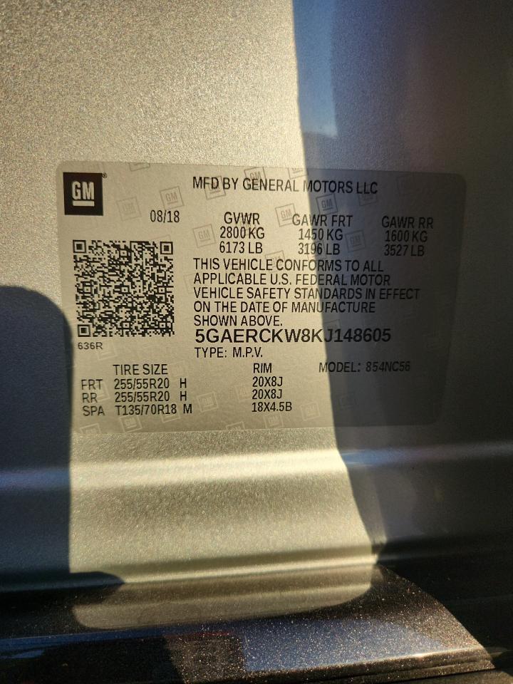 2019 Buick Enclave Premium VIN: 5GAERCKW8KJ148605 Lot: 82743445