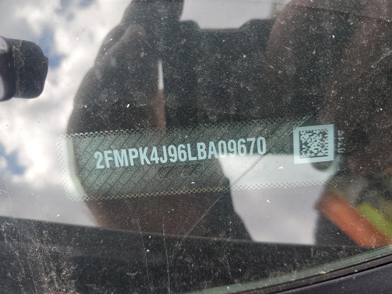 2020 Ford Edge Sel VIN: 2FMPK4J96LBA09670 Lot: 90685385