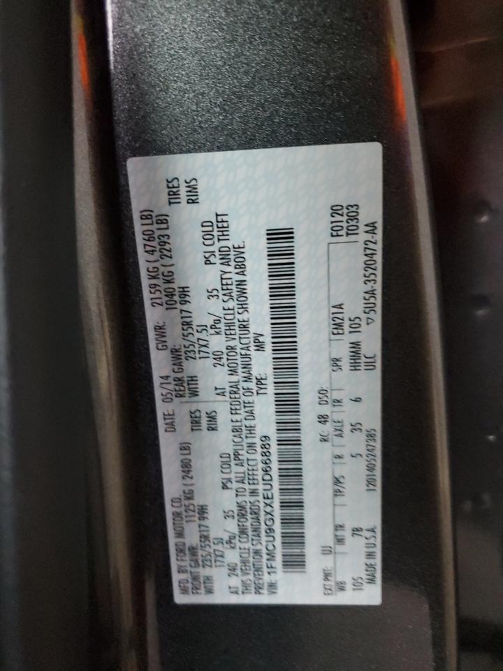 2014 Ford Escape Se VIN: 1FMCU9GXXEUD66889 Lot: 86604785