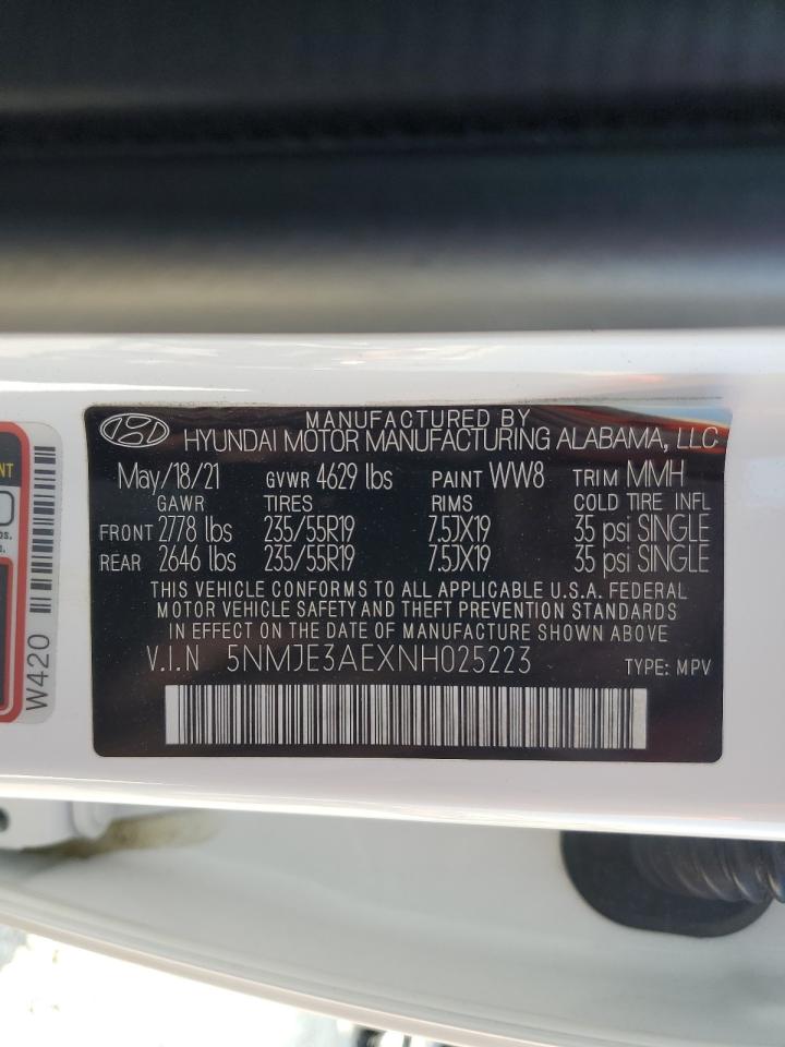 2022 Hyundai Tucson Limited VIN: 5NMJE3AEXNH025223 Lot: 82235785