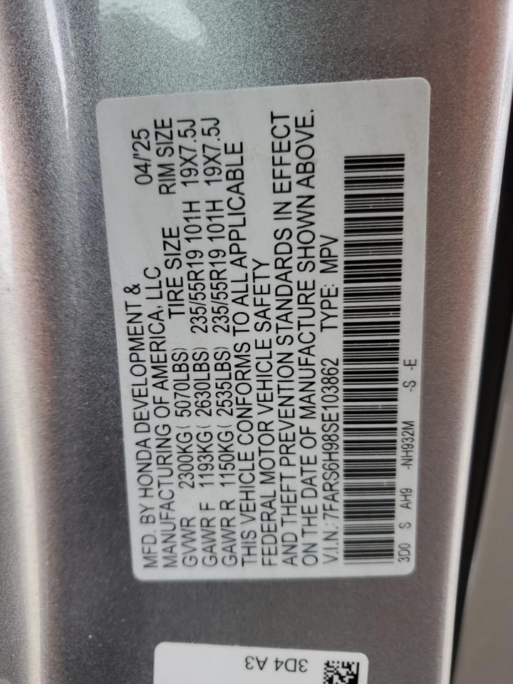 2025 Honda Cr-V Sport Touring VIN: 7FARS6H98SE103862 Lot: 82609195