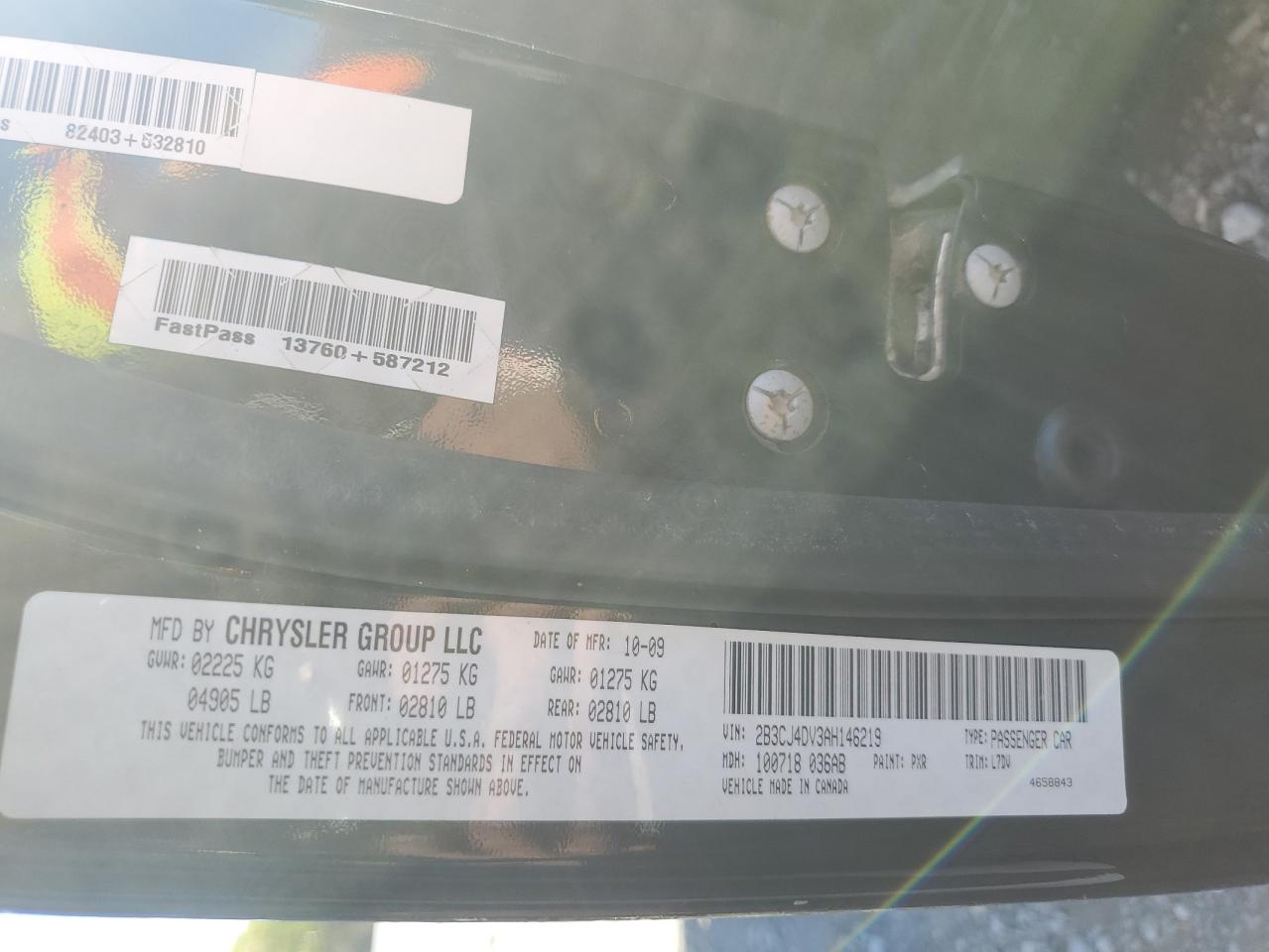 2010 Dodge Challenger Se VIN: 2B3CJ4DV3AH146219 Lot: 89467675