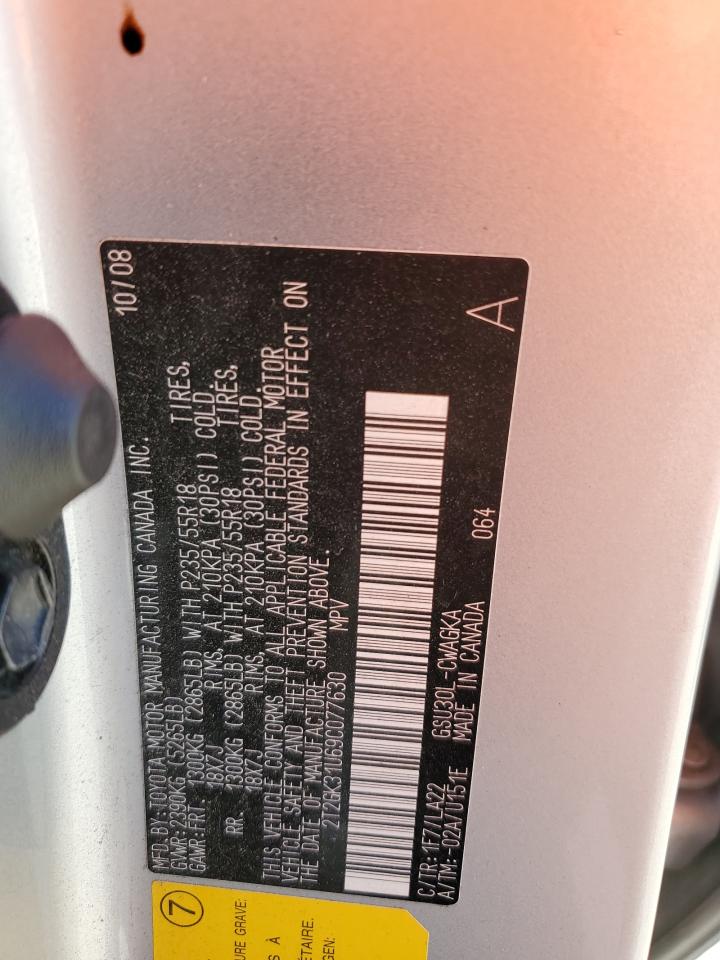 2009 Lexus Rx 350 VIN: 2T2GK31U69C077630 Lot: 87047995