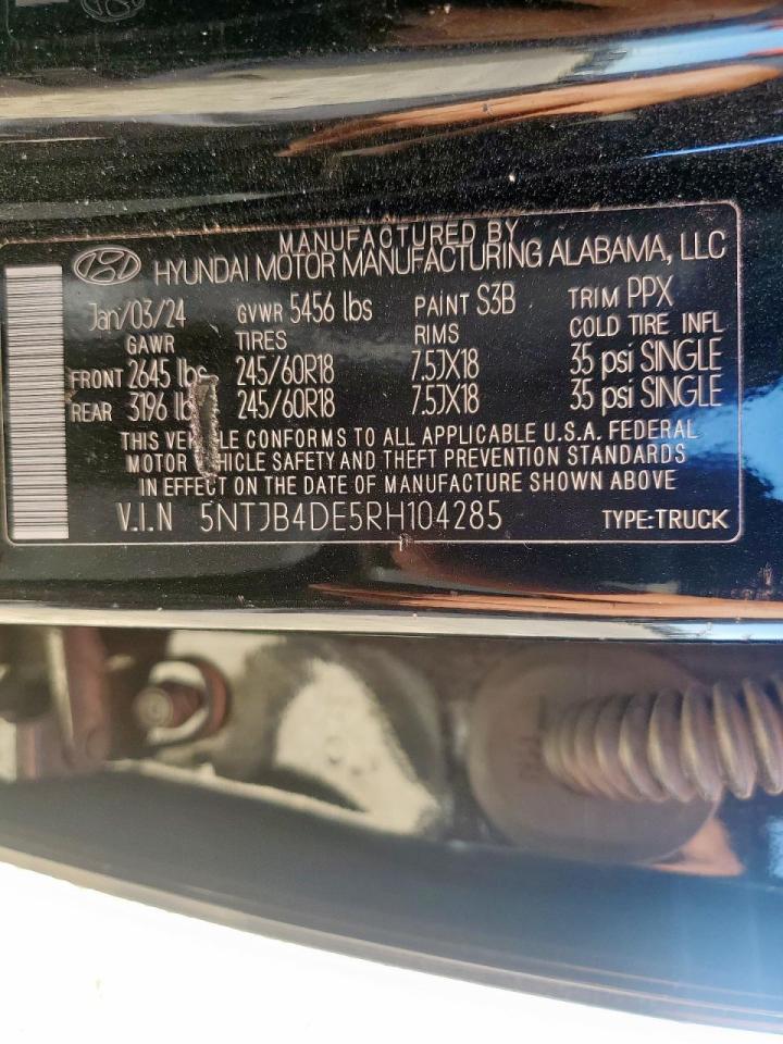 2024 Hyundai Santa Cruz Sel VIN: 5NTJB4DE5RH104285 Lot: 90494815