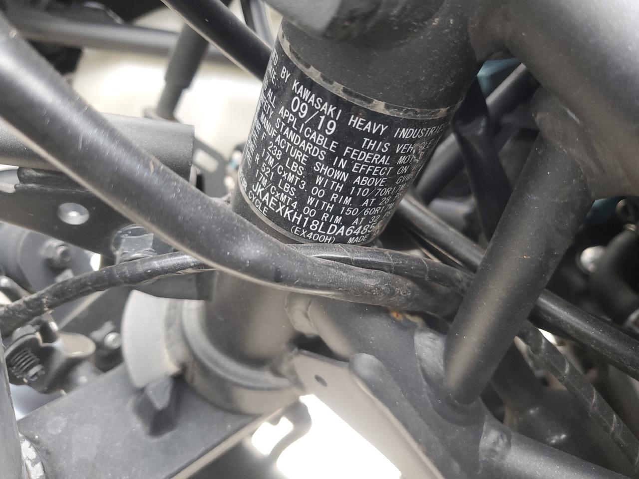 2020 Kawasaki Ex400 VIN: JKAEXKH18LDA64856 Lot: 85935865