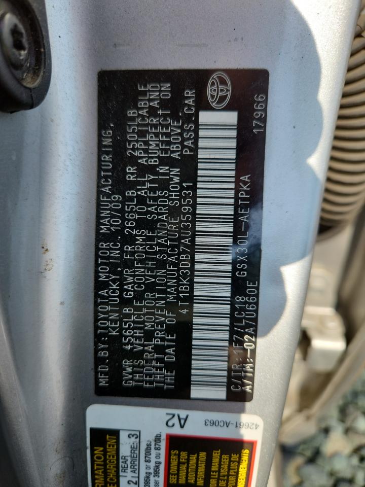 2010 Toyota Avalon Xl VIN: 4T1BK3DB7AU359531 Lot: 85095485