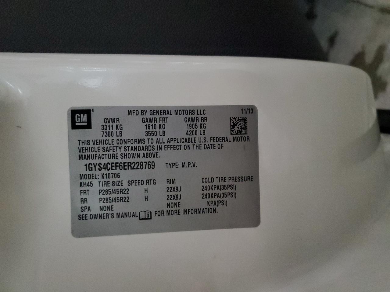 2014 Cadillac Escalade Premium VIN: 1GYS4CEF6ER228769 Lot: 90359335