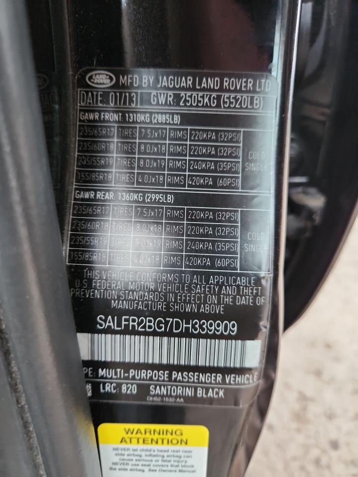 2013 Land Rover Lr2 Hse VIN: SALFR2BG7DH339909 Lot: 85827795