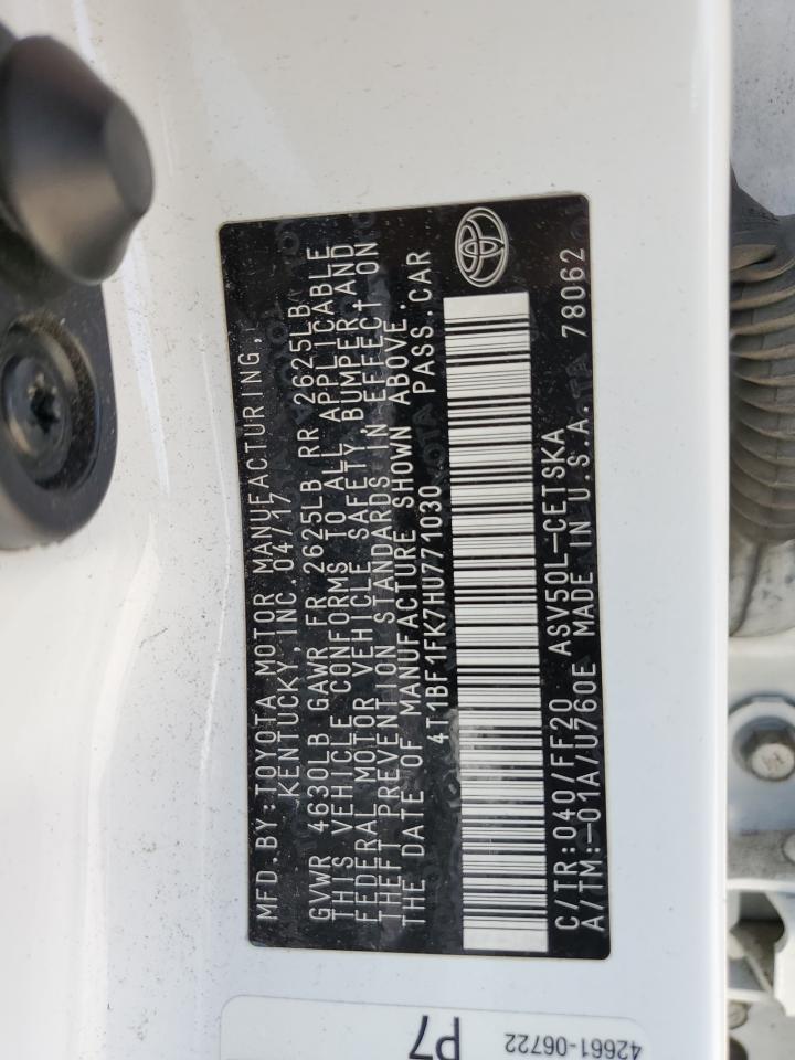 2017 Toyota Camry Le VIN: 4T1BF1FK7HU771030 Lot: 84006505