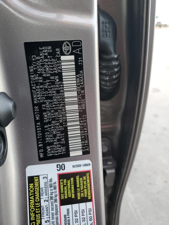 2014 Toyota Corolla L VIN: 2T1BURHE7EC068942 Lot: 85924125