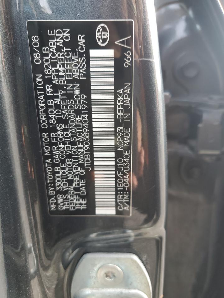 2009 Toyota Yaris VIN: JTDBT903894041979 Lot: 87361875