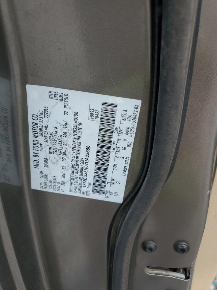 2007 Ford Explorer Sport Trac Limited VIN: 1FMEU33K07UA23656 Lot: 87192535