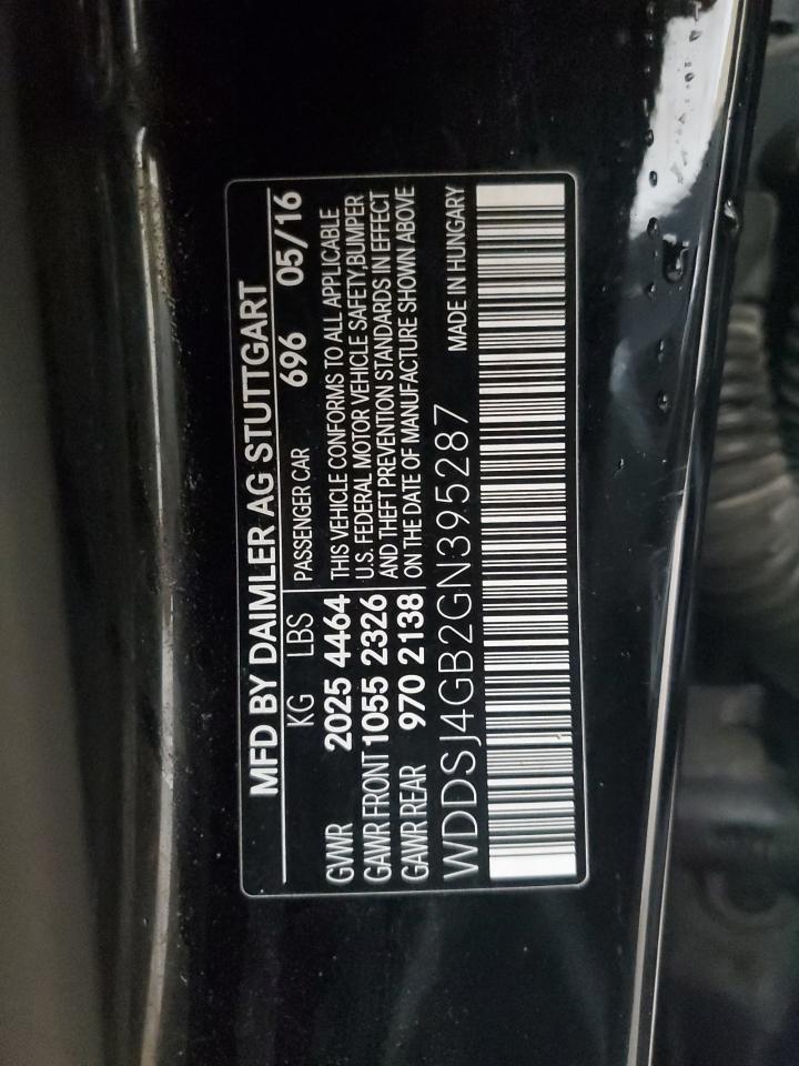 2016 Mercedes-Benz Cla 250 4Matic VIN: WDDSJ4GB2GN395287 Lot: 90441115