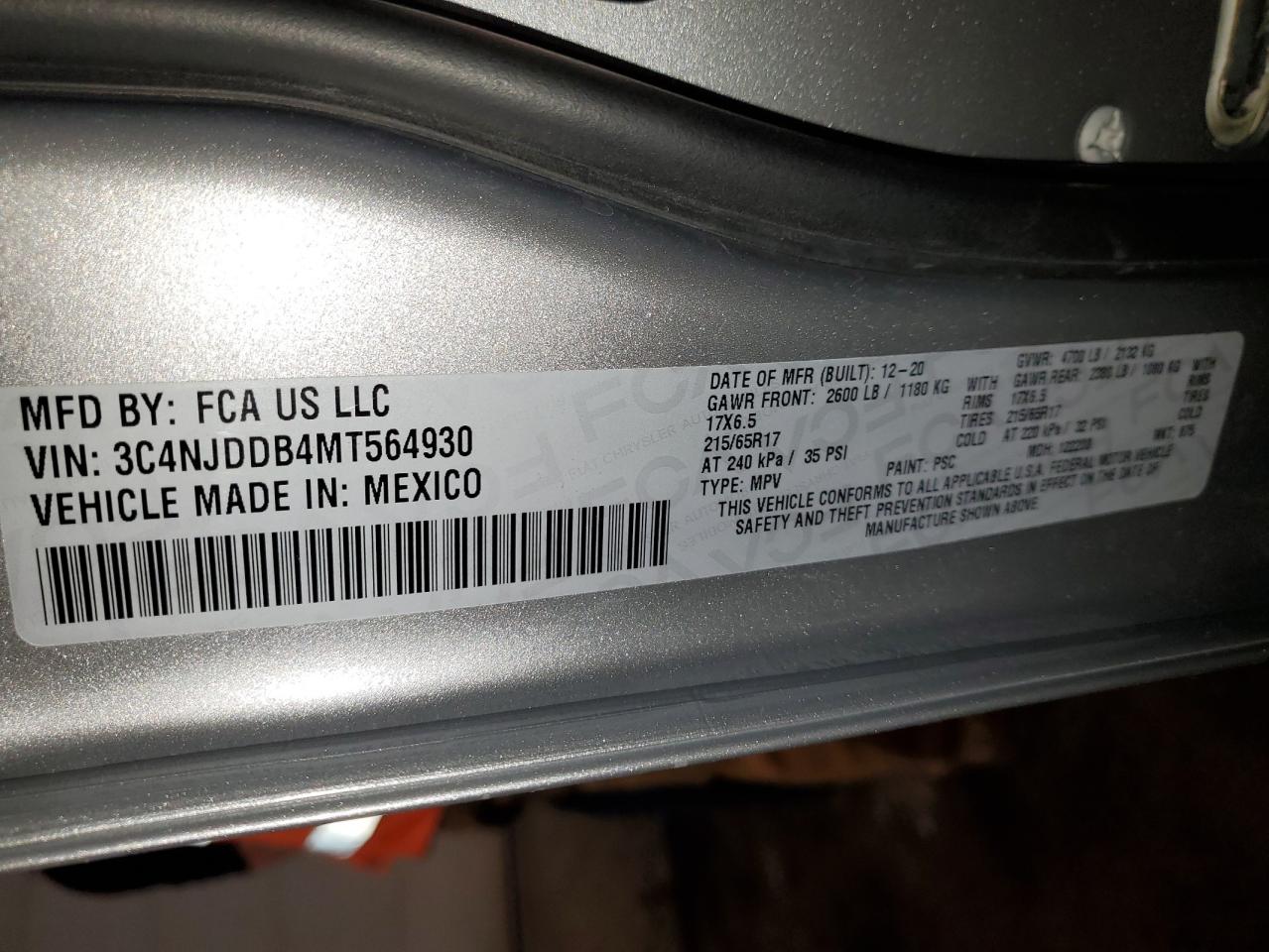 2021 Jeep Compass Trailhawk VIN: 3C4NJDDB4MT564930 Lot: 90488295