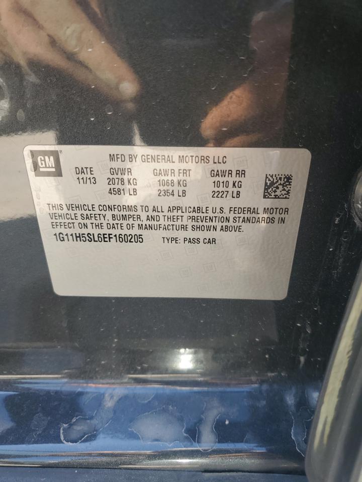 2014 Chevrolet Malibu Ltz VIN: 1G11H5SL6EF160205 Lot: 84914055