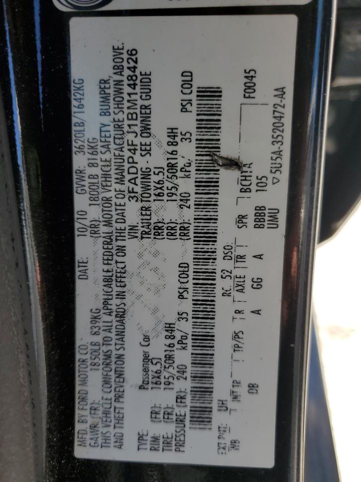 2011 Ford Fiesta Ses VIN: 3FADP4FJ1BM148426 Lot: 86828275