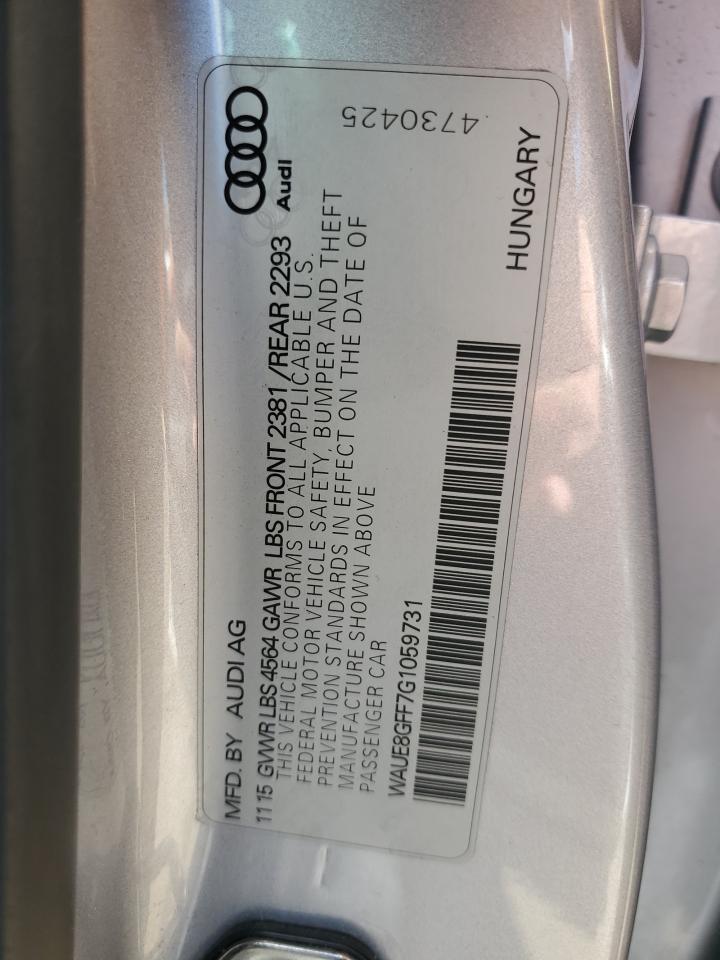 2016 Audi A3 Premium Plus VIN: WAUE8GFF7G1059731 Lot: 90628555