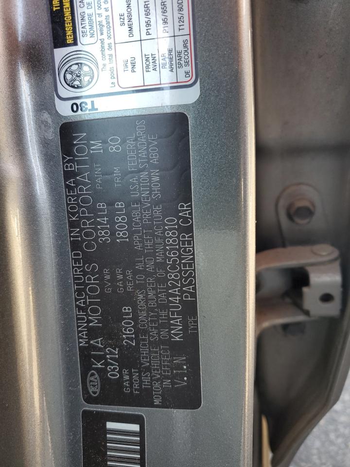 2012 Kia Forte Ex VIN: KNAFU4A28C5618810 Lot: 87033365