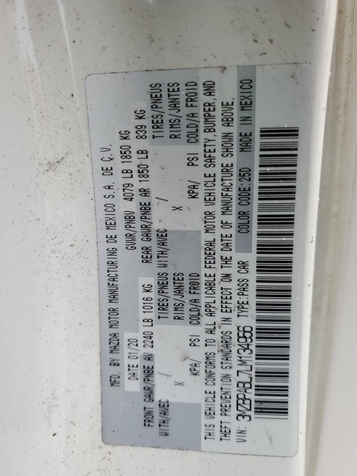 2020 Mazda 3 VIN: 3MZBPABL7LM134956 Lot: 85204675