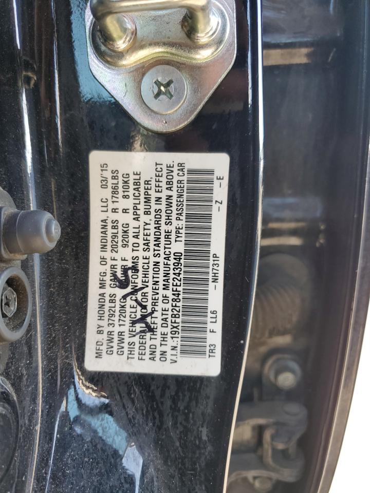 2015 Honda Civic Ex VIN: 19XFB2F84FE243940 Lot: 82196825