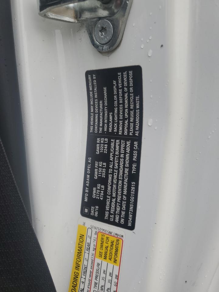 2016 Buick Cascada Premium VIN: W04WT3N51GG152615 Lot: 89529625