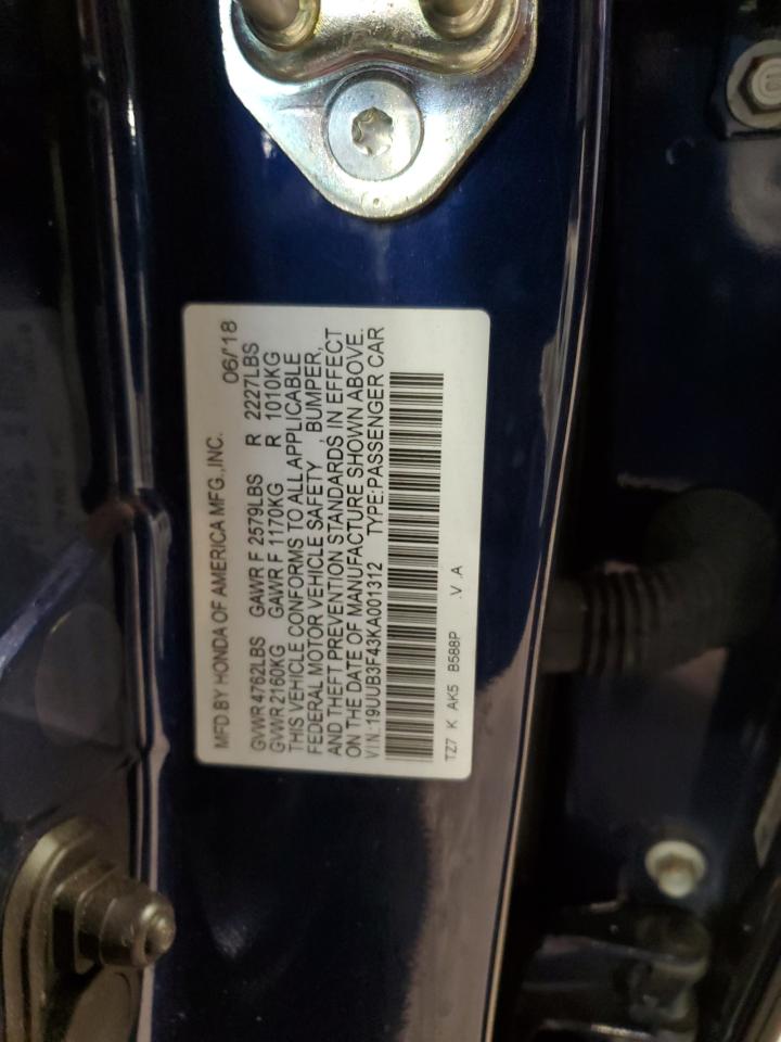 2019 Acura Tlx Technology VIN: 19UUB3F43KA001312 Lot: 84908135