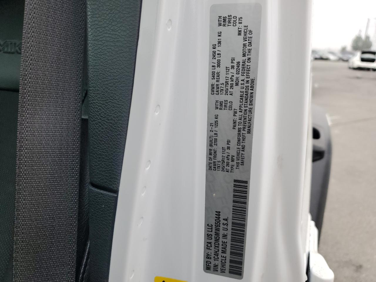 2021 Jeep Wrangler Unlimited Sport VIN: 1C4HJXDN5MW650444 Lot: 81976975