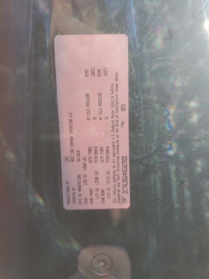 2010 GMC Terrain Sle VIN: 2CTALDEW4A6387925 Lot: 86060115