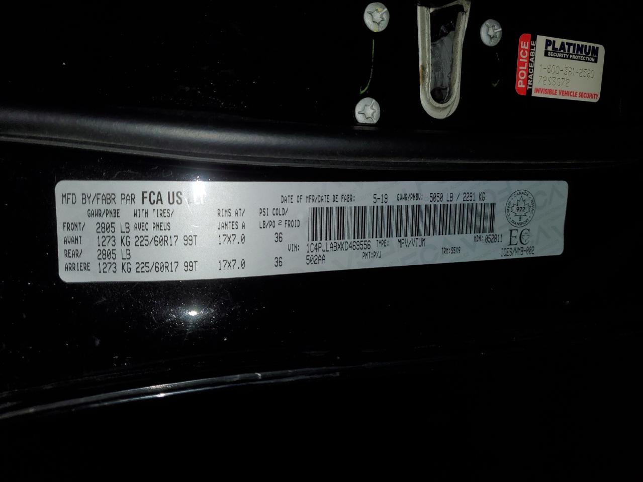 2019 Jeep Cherokee Sport VIN: 1C4PJLABXKD469556 Lot: 87412705