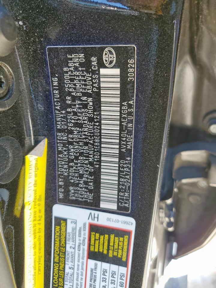 2014 Toyota Avalon Hybrid VIN: 4T1BD1EB8EU024121 Lot: 82390405