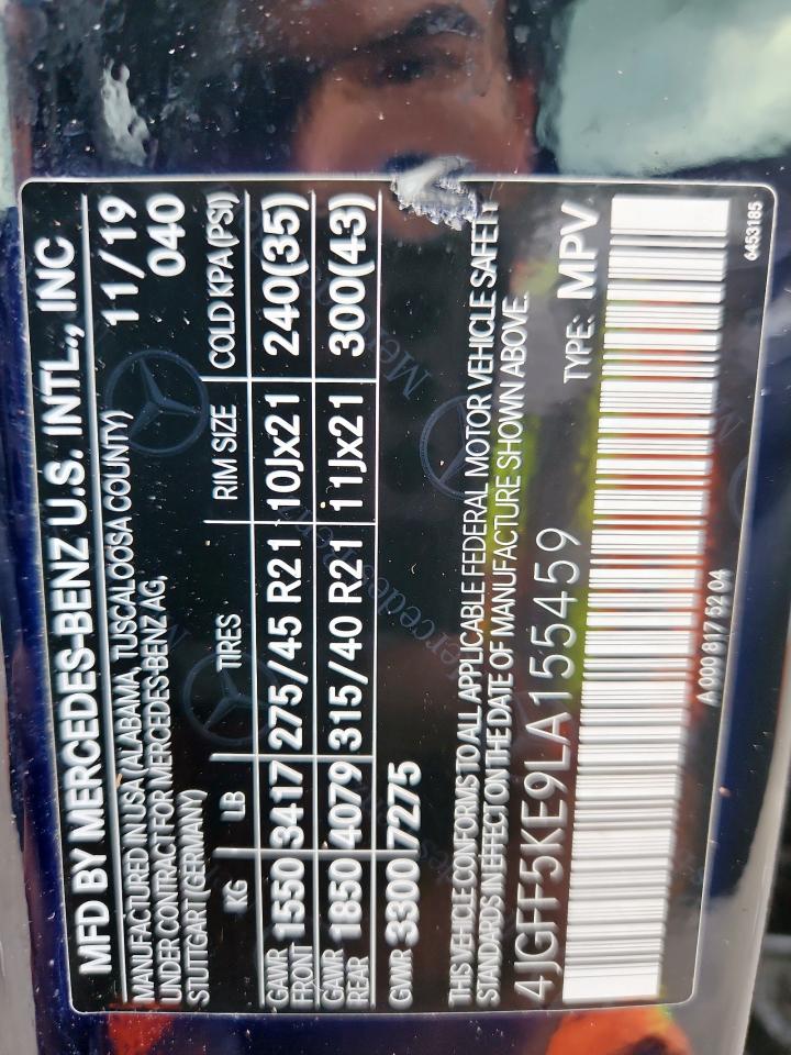 2020 Mercedes-Benz Gls 450 4Matic VIN: 4JGFF5KE9LA155459 Lot: 90251405