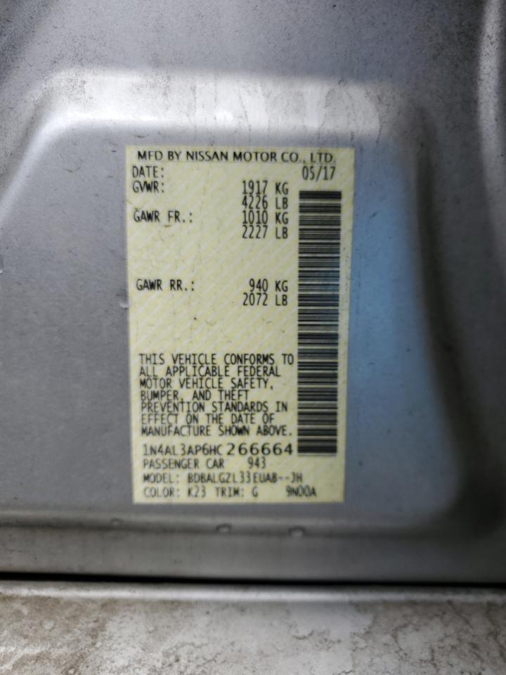 2017 Nissan Altima 2.5 VIN: 1N4AL3AP6HC266664 Lot: 85175185