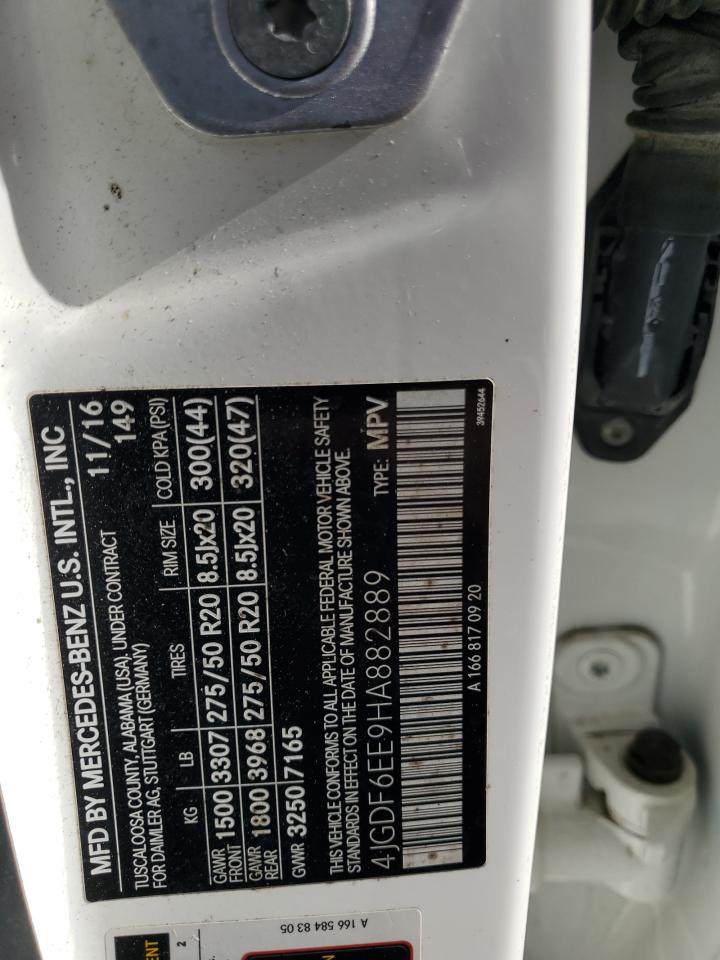 2017 Mercedes-Benz Gls 450 4Matic VIN: 4JGDF6EE9HA882889 Lot: 89458995