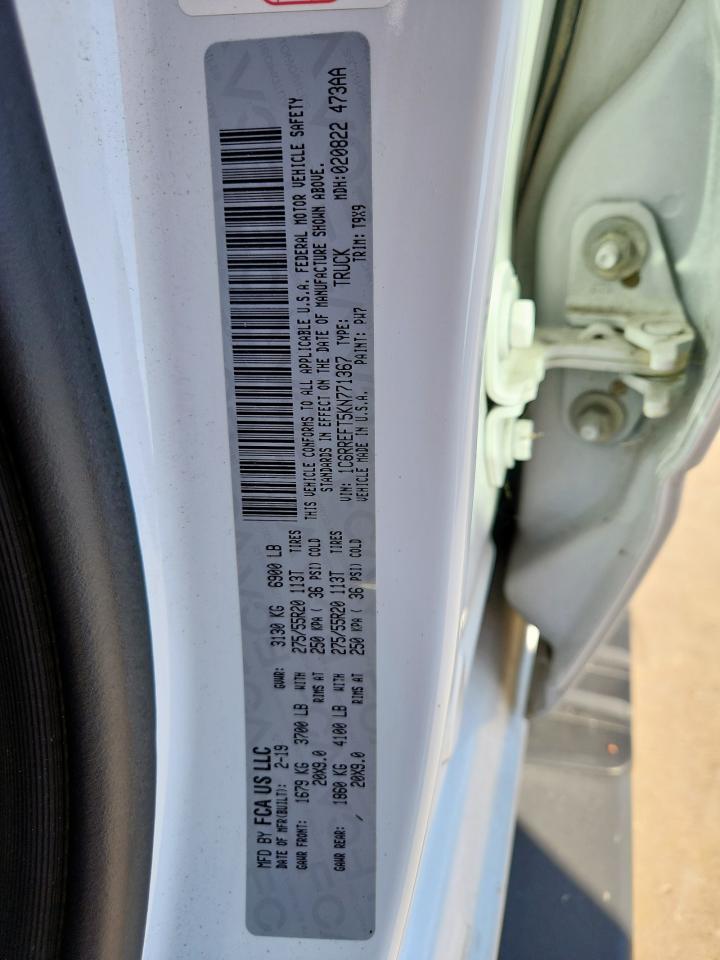 2019 Ram 1500 Big Horn/Lone Star VIN: 1C6RREFT5KN771367 Lot: 85300935