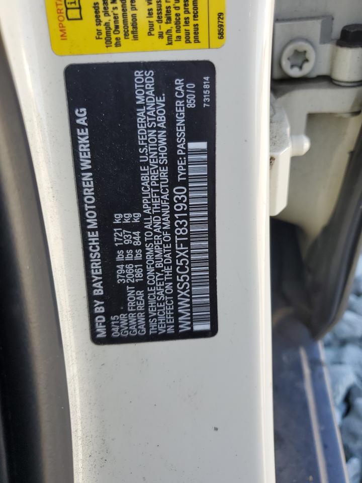 2015 Mini Cooper VIN: WMWXS5C5XFT831930 Lot: 82584965