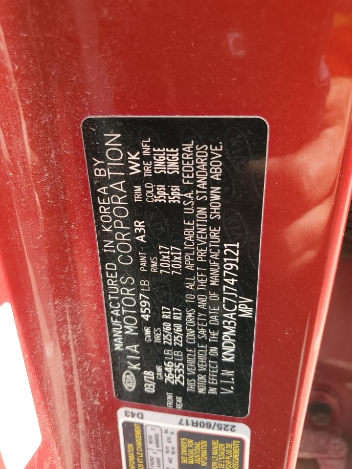 2018 Kia Sportage Lx VIN: KNDPM3AC7J7479121 Lot: 85840585