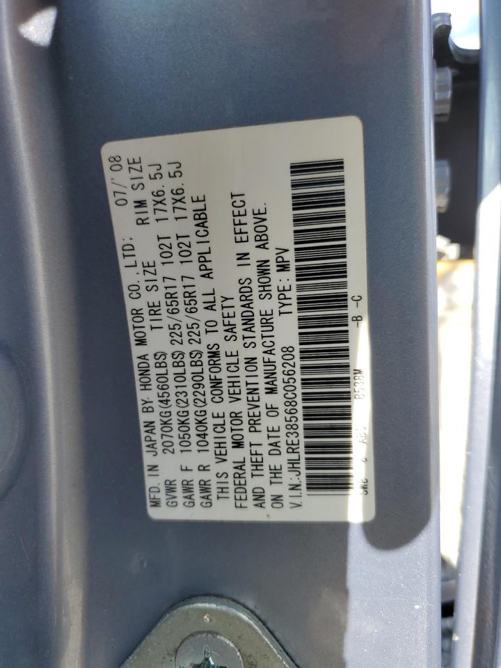 2008 Honda Cr-V Ex VIN: JHLRE38568C056208 Lot: 90498675