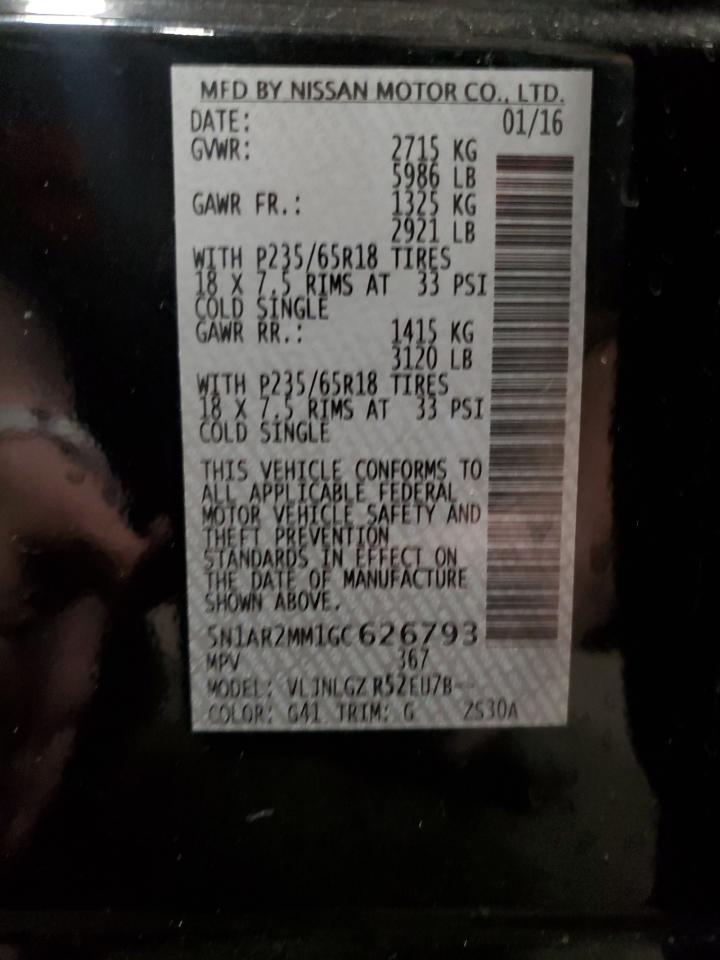 2016 Nissan Pathfinder S VIN: 5N1AR2MM1GC626793 Lot: 82472715