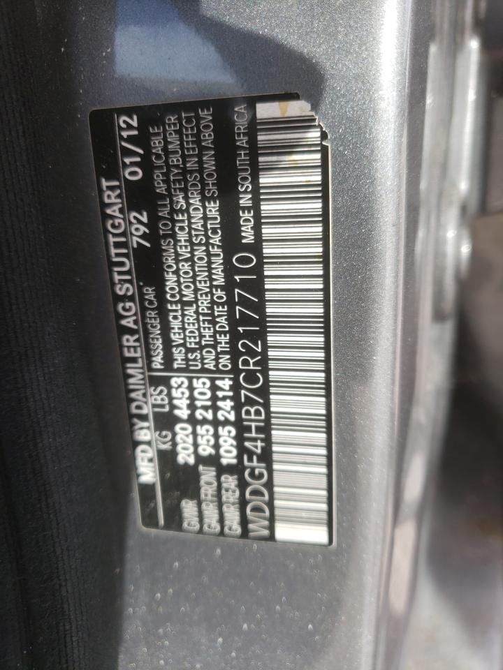 2012 Mercedes-Benz C 250 VIN: WDDGF4HB7CR217710 Lot: 82310365