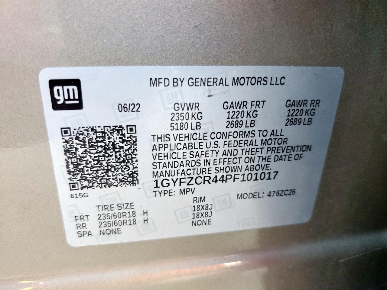 2023 Cadillac Xt4 Premium Luxury VIN: 1GYFZCR44PF101017 Lot: 85322995