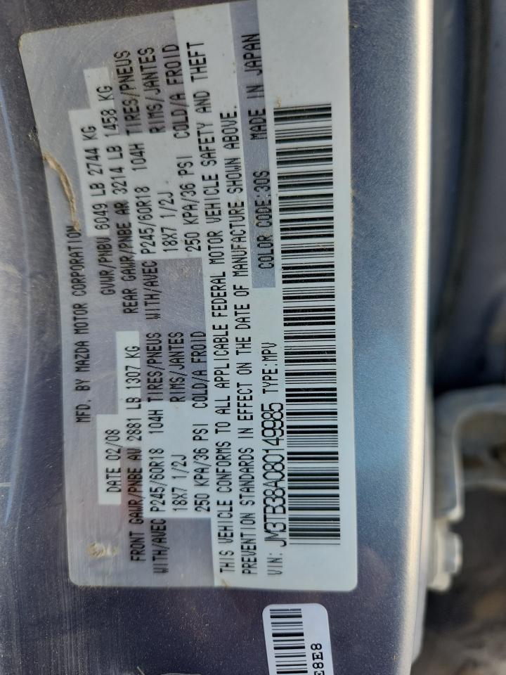 2008 Mazda Cx-9 VIN: JM3TB38A080149985 Lot: 84927645