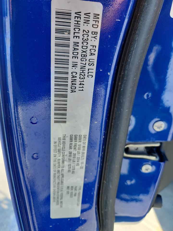 2022 Dodge Charger Sxt VIN: 2C3CDXBG7NH231411 Lot: 86715875