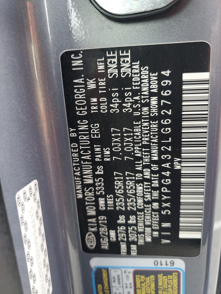 2020 Kia Sorento L VIN: 5XYPG4A32LG627694 Lot: 85588685