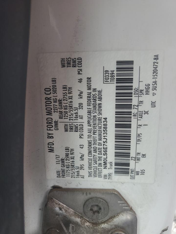 2018 Ford Transit Connect VIN: NM0LS6E75J1358834 Lot: 82458735