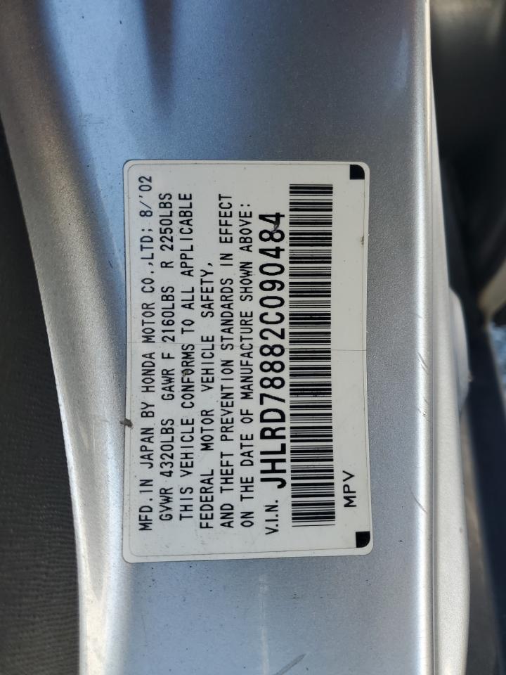 2002 Honda Cr-V Ex VIN: JHLRD78882C090484 Lot: 82522175