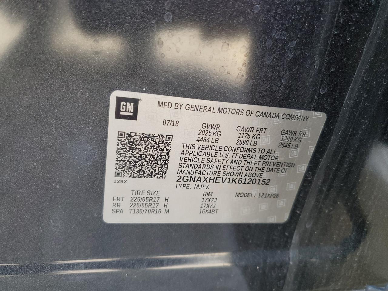 2019 Chevrolet Equinox Ls VIN: 2GNAXHEV1K6120152 Lot: 85686235