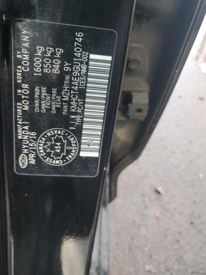 2016 Hyundai Accent Se VIN: KMHCT4AE9GU140746 Lot: 89627095