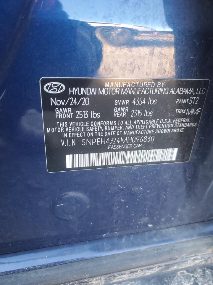 2021 Hyundai Sonata Limited VIN: 5NPEH4J24MH096830 Lot: 87260015
