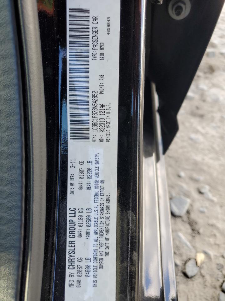 2011 Chrysler 200 Touring VIN: 1C3BC1FB7BN542852 Lot: 89798505