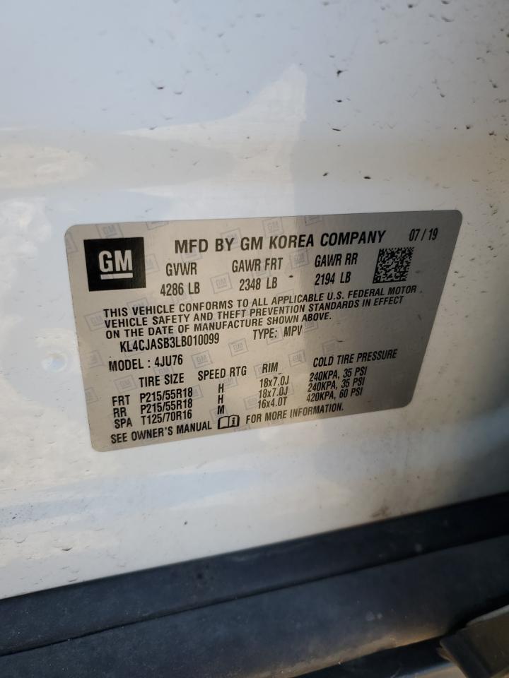 2020 Buick Encore Preferred VIN: KL4CJASB3LB010099 Lot: 86183175